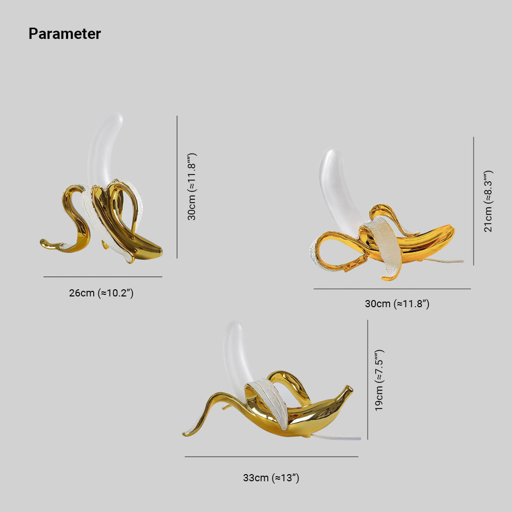 Celesta Diseño Moderna Plátano Lámpara de Mesa, Dorado/Amarillo